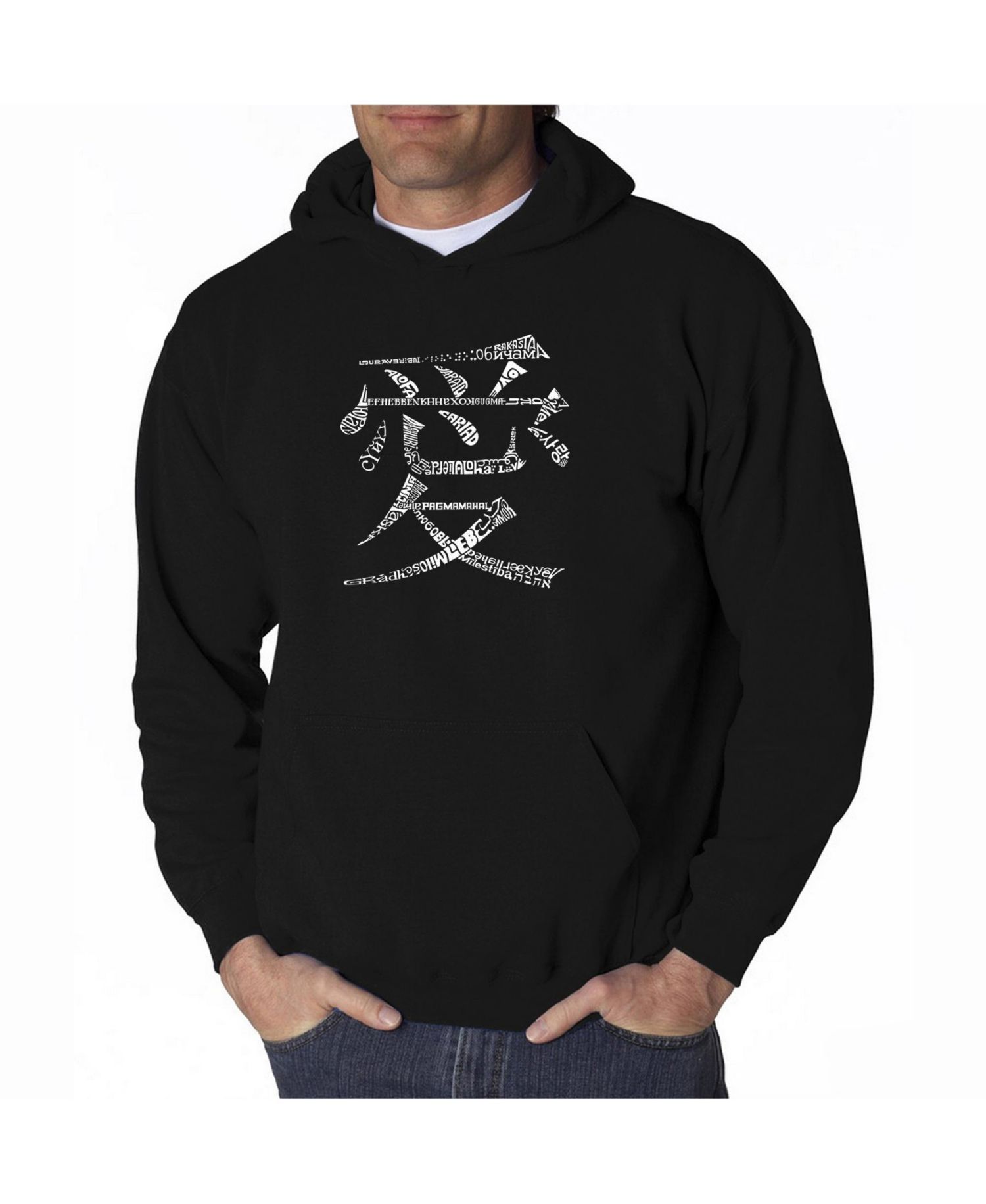 Men's Word Art Hoodie - The Word Love in 44 Languages