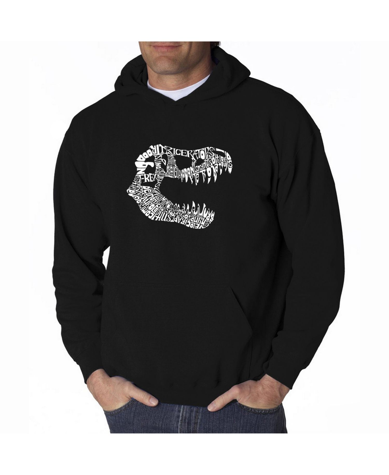 Men's Word Art Hoodie - T-Rex Skull