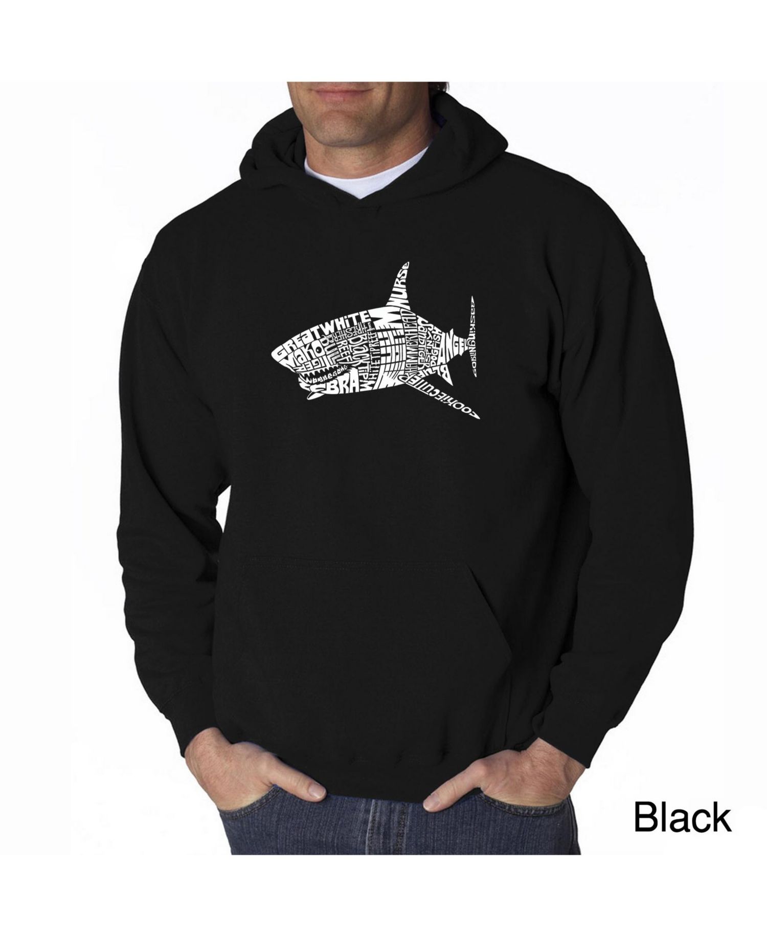 Men's Word Art Hoodie - Shark Species