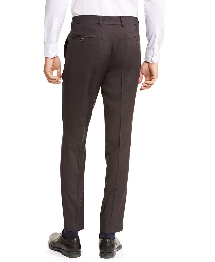 Perry Ellis Men's Slim-Fit Stretch Charcoal Sharkskin Suit - Macy's