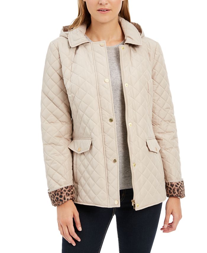 Charter Club Petite Quilted Hooded Jacket - Macy's