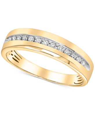 Men's Diamond Channel-Set Band (1/6 ct. t.w.) in 14k White Gold or Yellow Gold
