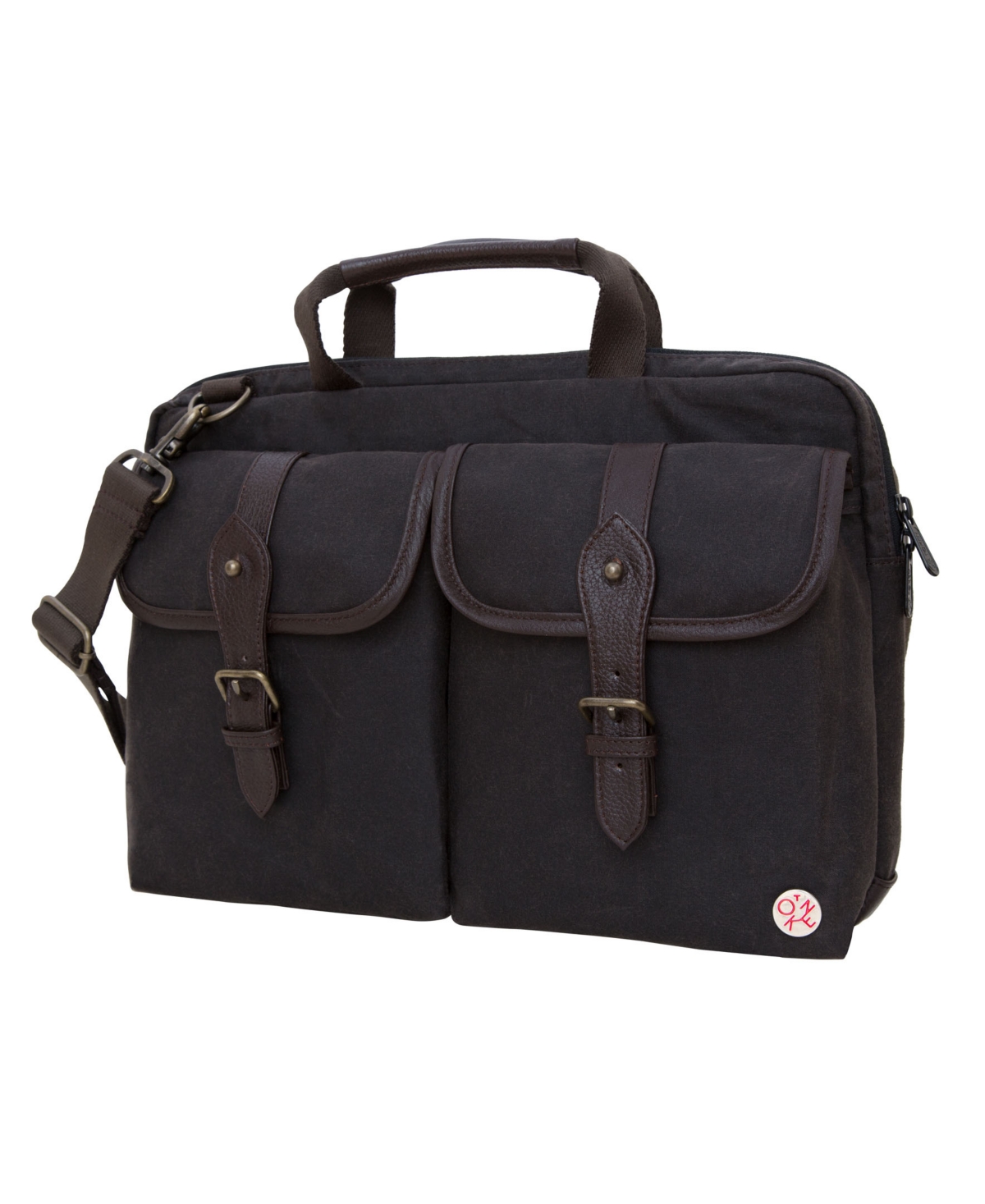 Shop Token Waxed Knickerbocker 13" Laptop Bag In Dark Brown,black