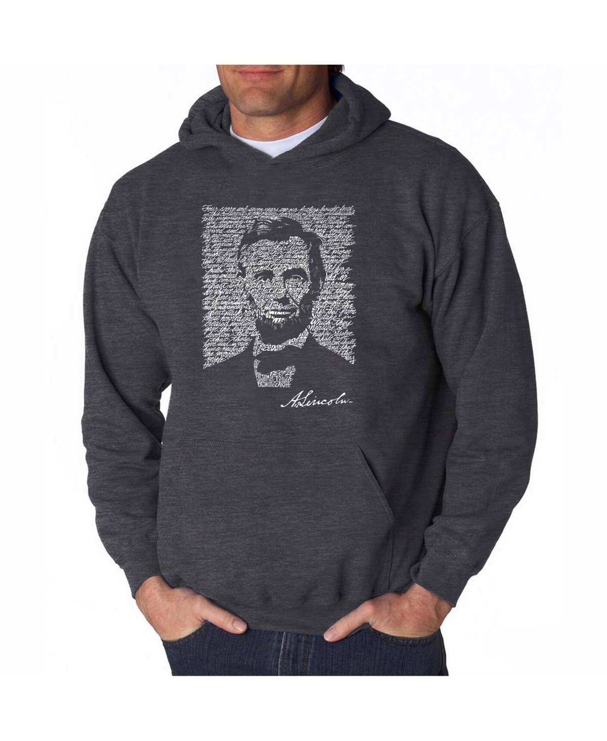 La Pop Art Men's Word Art Hoodie - Abraham Lincoln