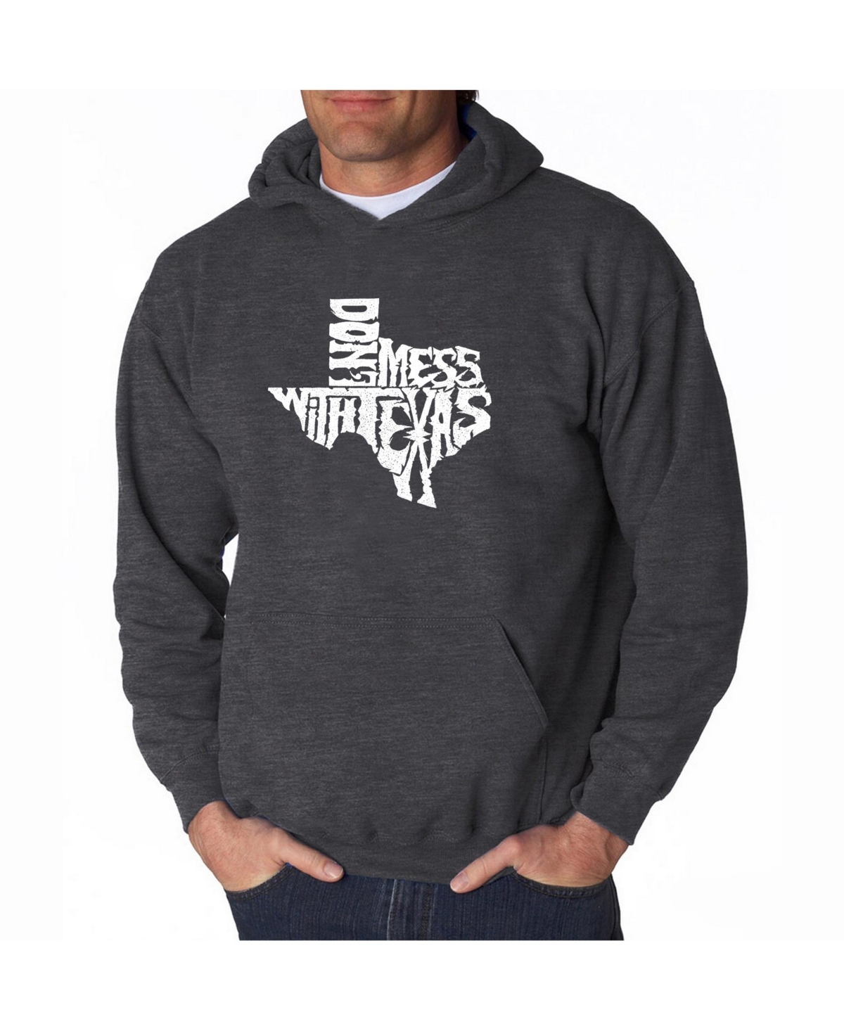 La Pop Art Men's Word Art Hoodie - Don't Mess With Texas