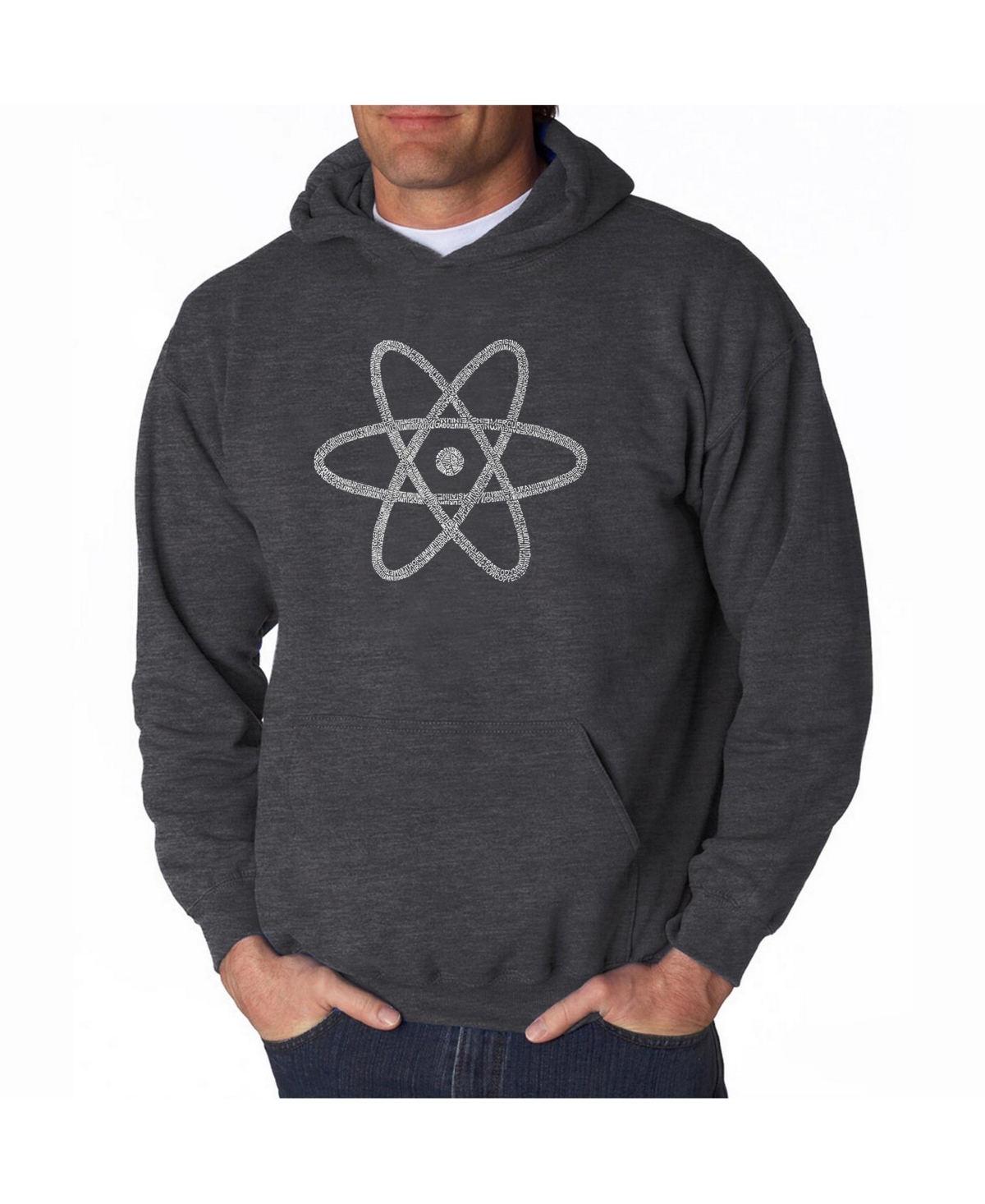 La Pop Art Men's Word Art Hooded Sweatshirt - Atom