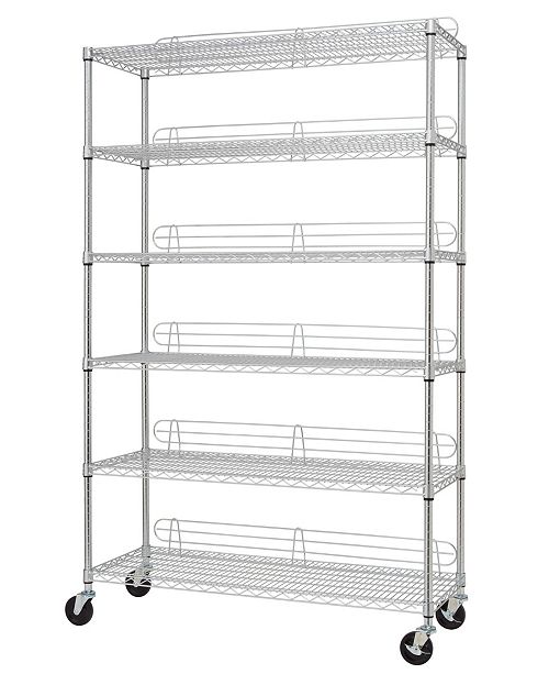 TRINITY 6Tier Wire Shelving Rack with NSF Includes Wheels and Back
