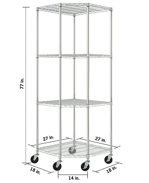Trinity Ecostorage 4 Tier Corner Wire Shelving Rack With Nsf