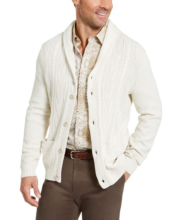 Tasso Elba Men's Chunky Shawl Cardigan Sweater, Created for Macy's - Macy's