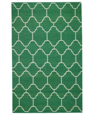 Capel - Area Rug, Genevieve Gorder Arabesque Flatweave 3623-250 Emerald 5'x 8'