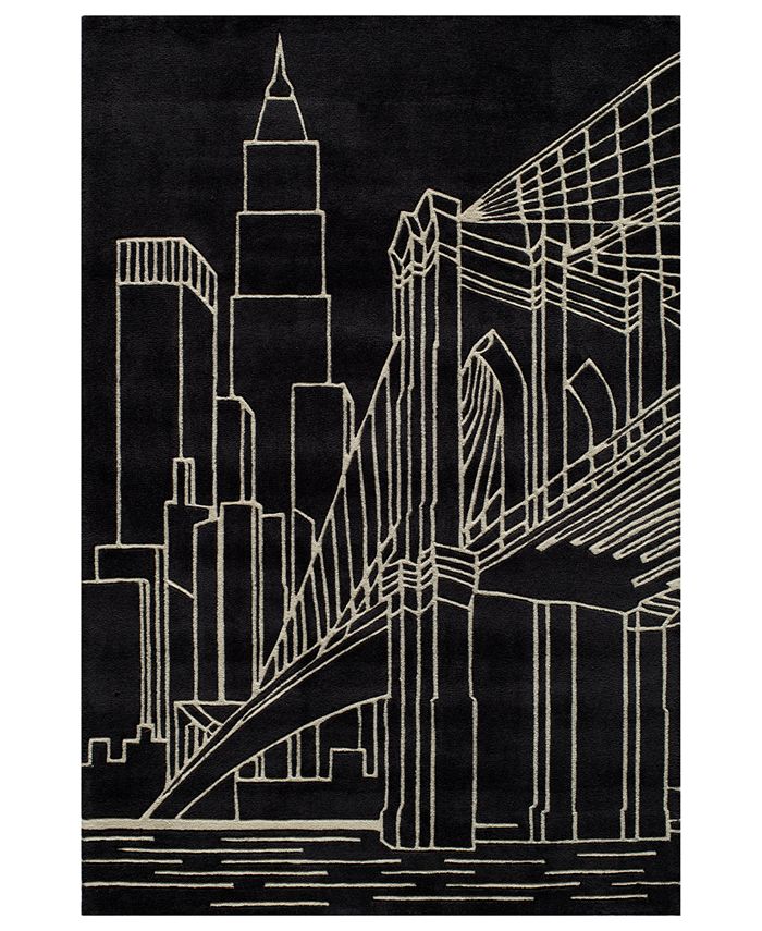 Momeni - Area Rug, Lil Mo Hipster LMT10 Brooklyn Bridge Black 8' x 10'