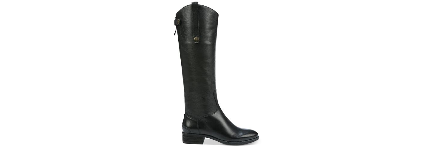Женские ботинки Sam Edelman Penny Knee-High Riding Boots, Regular & Wide Calf, цвет: Чёрный кожаный — фото 2