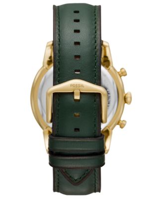 Fossil Men's Chronograph Townsman Green Leather Strap Watch 44mm
