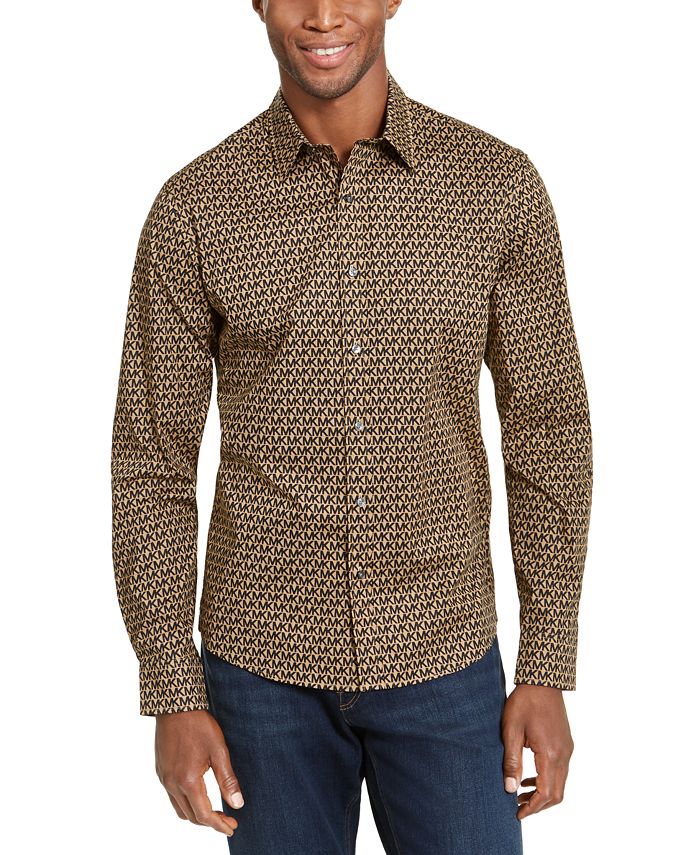 Michael Kors Men's Slim-Fit Stretch Logo Shirt & Reviews - Casual  Button-Down Shirts - Men - Macy's