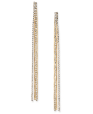 image of Thalia Sodi Gold-Tone Rhinestone Linear Drop Earrings, Created for Macy-s