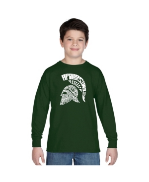 La Pop Art Boy's Word Art Long Sleeve T-Shirt - Spartan