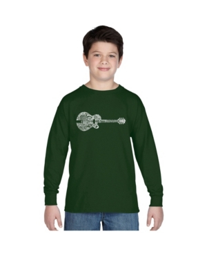 La Pop Art Boy's Word Art Long Sleeve - Country Guitar