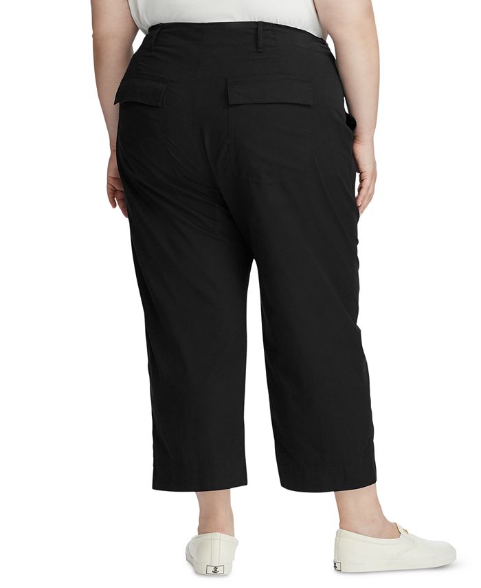Lauren Ralph Lauren Plus Size Cotton Twill Straight Pants - Macy's