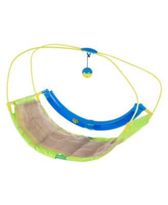 PetMaker - Interactive Cat Toy Rocking Activity Mat- Swing Playing Station with Sisal Scratching Area, Hanging Toy, Rolling Ball for Cats and Kittens by PETMAKER