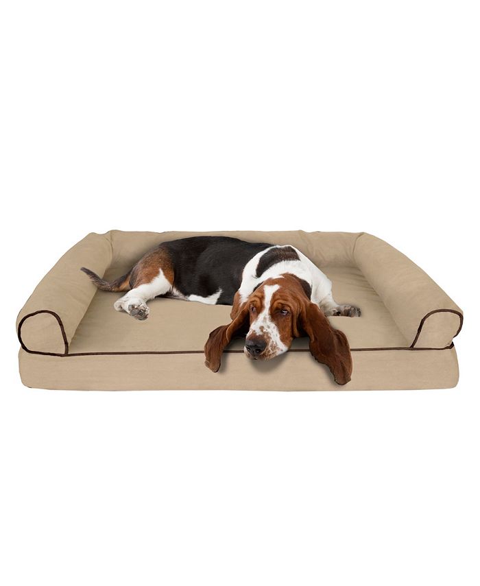 PetMaker Orthopedic Pet Sofa Bed with Memory Foam and Foam Stuffed Bolsters 42" x 28" x 8.5