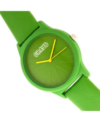 Unisex Splat Green Leatherette Strap Watch 38mm