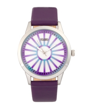 image of Crayo Unisex Electric Purple Leatherette Strap Watch 41mm