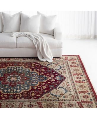 Chloe LRL1221B Beige and Red 8' X 10' Area Rug