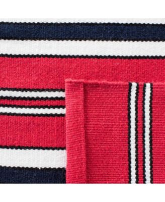 Leopold Stripe LRL2462E Red 4' X 6' Outdoor Area Rug
