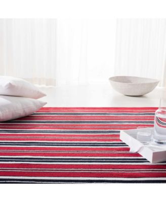 Leopold Stripe LRL2462E Red 8' X 10' Outdoor Area Rug