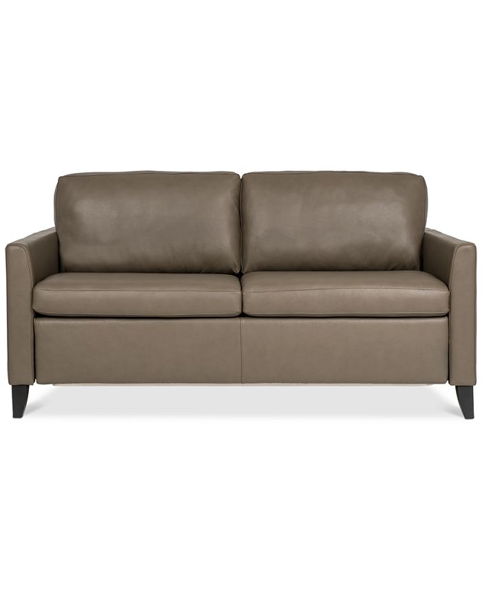 Furniture Priley 63" Leather Full Sleeper Sofa Macy's