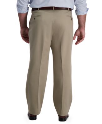 Men's Big & Tall Iron Free Premium Khaki Classic-Fit Pleated Pant
