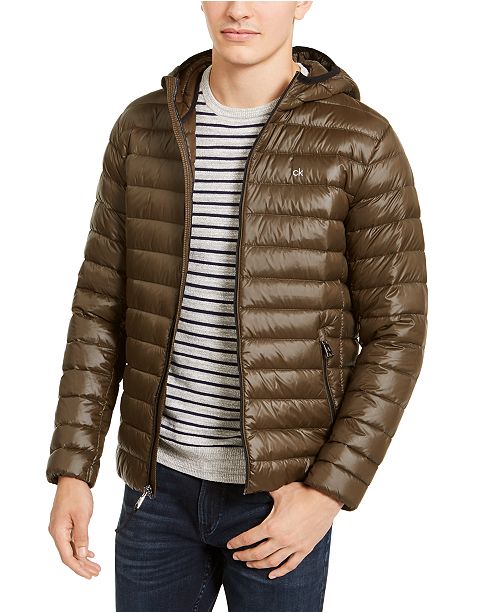 Calvin Klein Men S Packable Down Hooded Puffer Jacket Created For