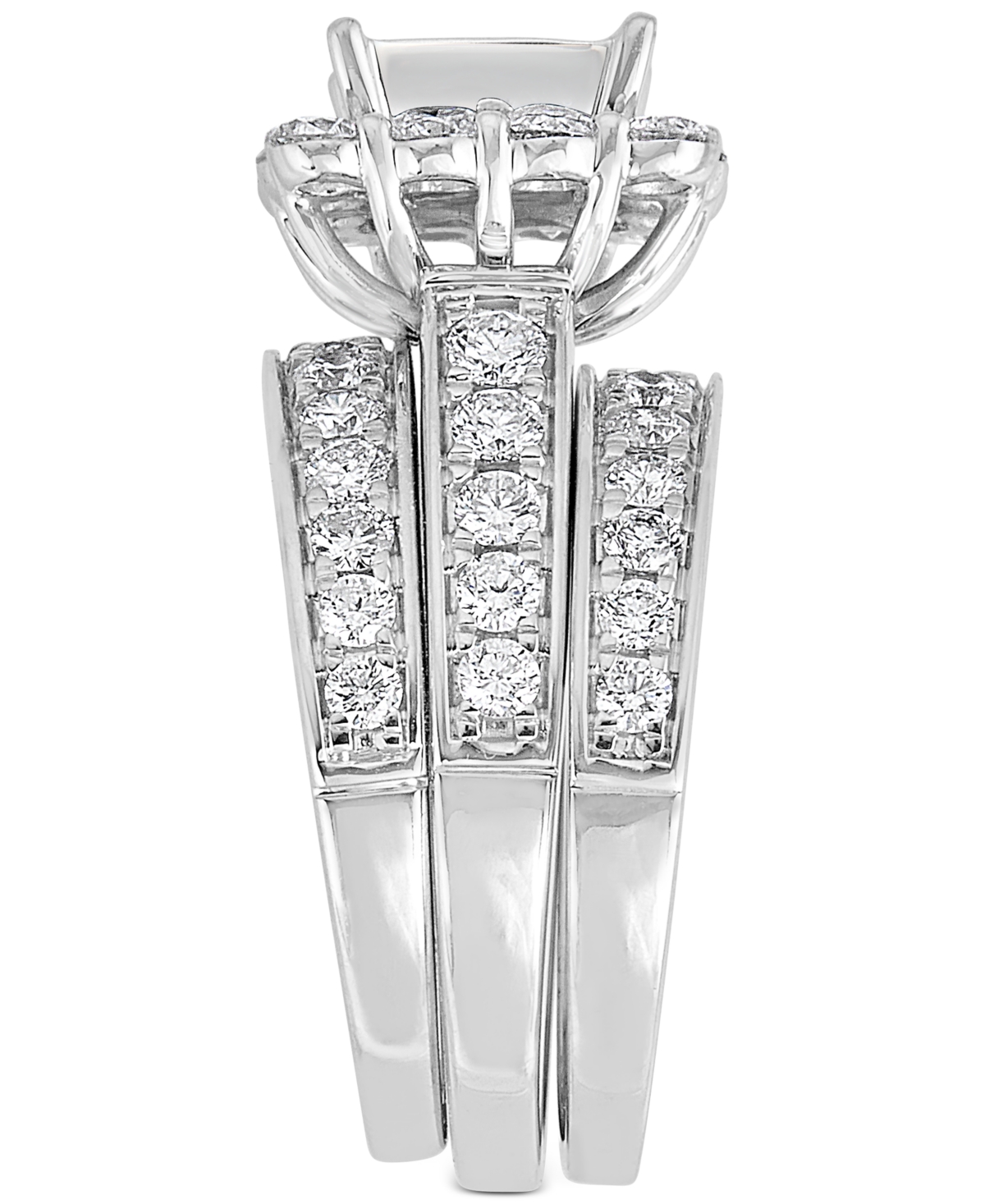 Diamond Princess Halo Bridal Set (3 ct. t.w.) in 14k- White Gold