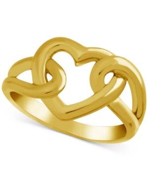 image of Essentials Open Heart Link Ring in Gold-Plate