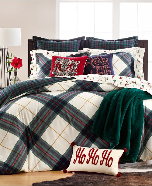 Martha Stewart Collection Closeout Winter Plaid Flannel King