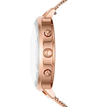 Fossil - Women's Charter Rose Gold-Tone Stainless Steel Mesh Bracelet Hybrid Smart Watch 42mm