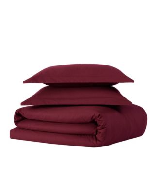 Solid Cotton Percale 2-Pc. Duvet Cover Set, Twin XL