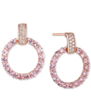 image of Emerald (1-1/2 ct. t.w) & Diamond (1/10 ct. t.w.) Doorknocker Drop Earrings in 14k Gold (Also in Sapphire, Pink Sapphire & Certified Ruby)