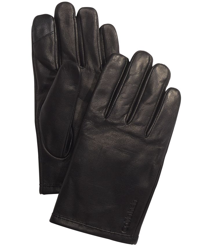 Calvin Klein Men's Leather Touch-Screen Gloves & Reviews - Hats, Gloves &  Scarves - Men - Macy's