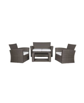 4-Piece Conversation Sofa Set with Cushions