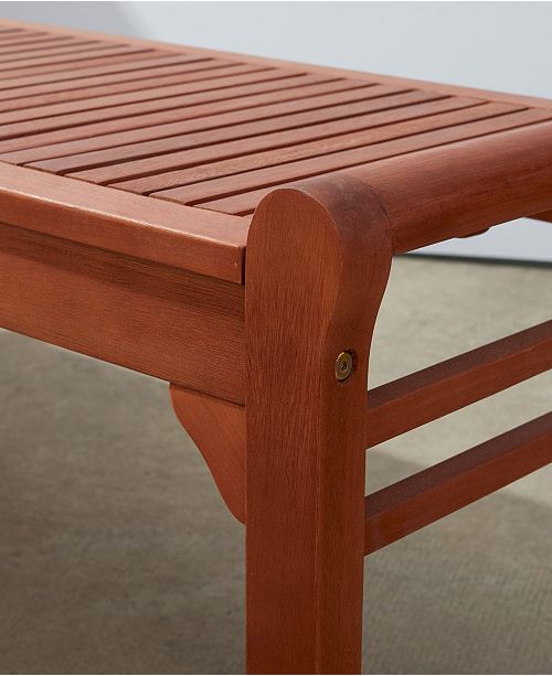 Vifah Malibu Outdoor Patio Wood Backless Garden Bench Reviews
