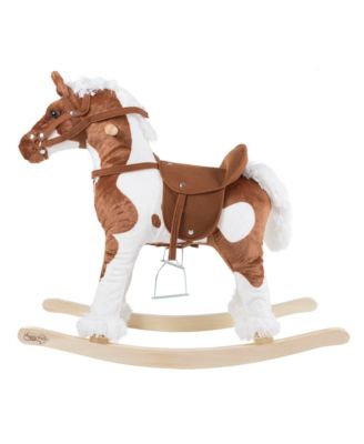 Happy Trails Rocking Horse Plush Animal On Wooden Rockers - Macy's