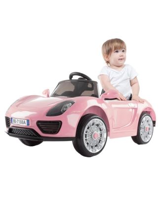 Ride On Sports Car  Motorized Electric Rechargeable Battery Powered Toy with Remote Control, MP3 and USB, Lights and Sound by Lil Rider Pink