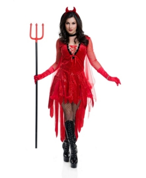 Buyseasons Women's Devil Adult Costume, Fake Ptich Fork Not Included In Red