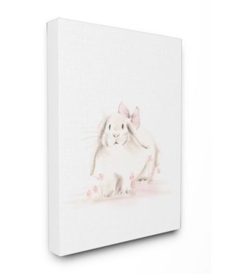 Baby Bunny with Pink Bow Canvas Wall Art, 24" x 30"