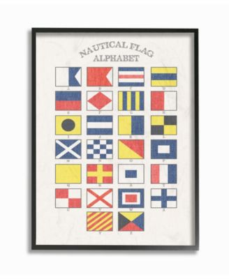 Nautical Flag Alphabet Framed Giclee Art, 11" x 14"