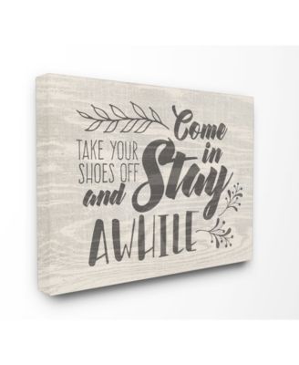 Come in Stay Awhile Take Your Shoes Off Canvas Wall Art, 24" x 30"