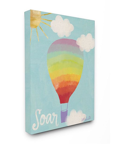 Stupell Industries Soar Rainbow Hot Air Balloon Canvas Wall Art