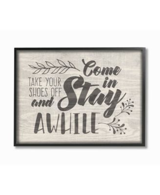 Come in Stay Awhile Take Your Shoes Off Framed Giclee Art, 16" x 20"