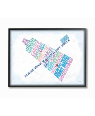 Home Decor Flash Your Smile Typography Bathroom Framed Giclee Art, 11" x 14"